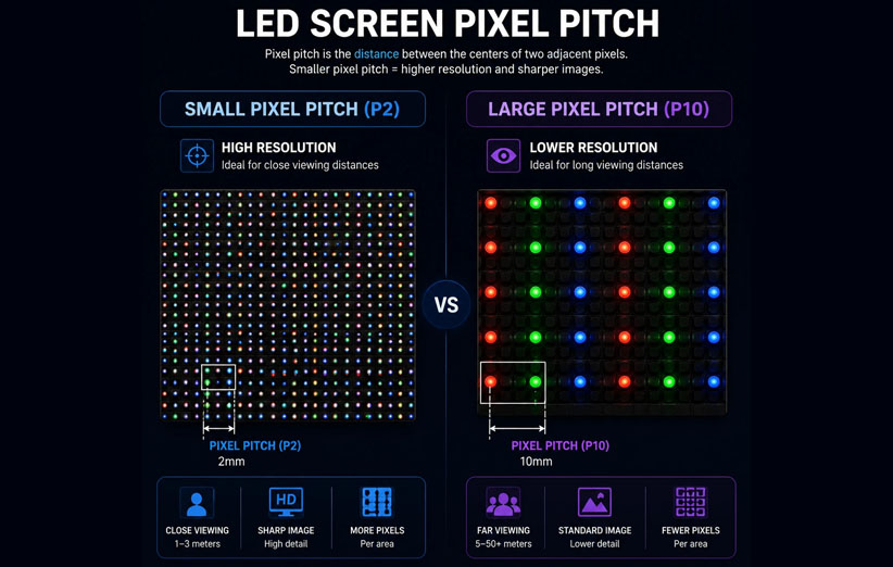 فناوری Pixel Pitch چیست و چرا در کیفیت تلویزیون شهری اهمیت دارد؟